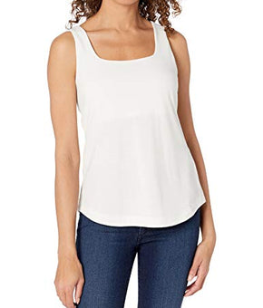 b new york Women's Recycled Tank Top, Winter White, XS