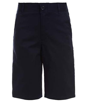 Nautica Boys School Uniform Flat Front Stretch Twill Shorts, Navy, 8 US