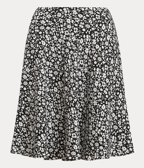 Ralph Lauren Womens Floral Georgette A-Line Skirt Polo Black Size 14 MSRP $100