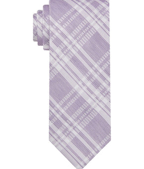 Michael Kors Men's Textured-Plaid Tie Purple MSRP $70