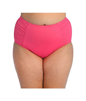La Blanca Island Shirred High Waist Swimsuit Bikini Bottoms Pink Size 18 Plus
