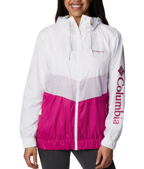 Columbia Sandy Sail Windbreaker Jacket White Pink Size XL MSRP $80