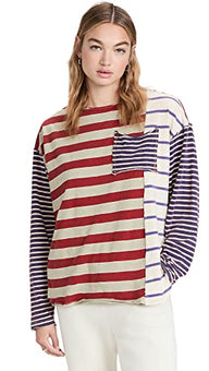 Free People Women's Stripey Prep Tee, Preppy Combo, XS