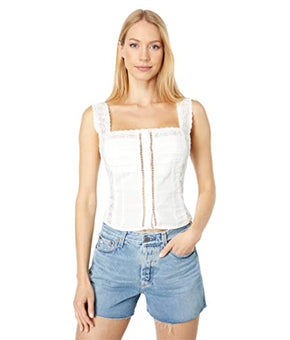 Free People Maggie Lace Tank Ivory LG (Women's 12-14)