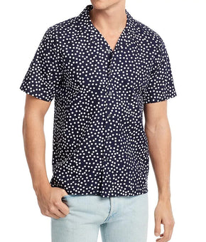 The Men's Store Bloomingdale's Dot Print Camp Shirt Black, Size XL MSRP $98