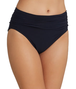 MagicSuit Swimwear Solid Jersey Shirred Tummy Control Brief Bottom Black, 10