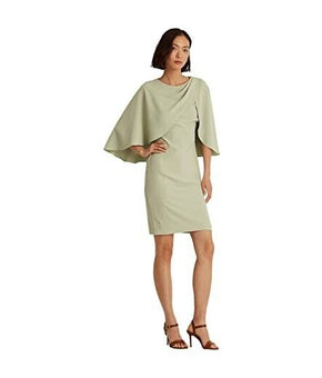 LAUREN RALPH LAUREN Georgette Cape Cocktail Dress Green Size 4 MSRP $195