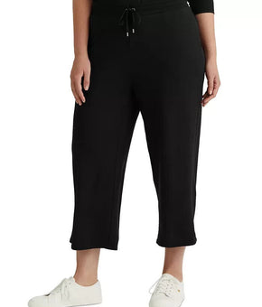 Lauren Ralph Lauren Plus-Size Cropped Wide-Leg Swe Polo Black Size 2X MSRP $110