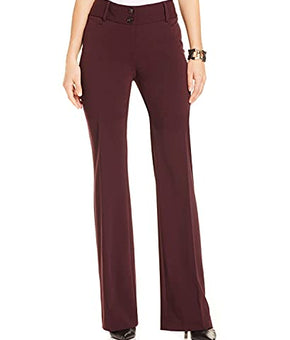 JM Collection Womens Pull-On Pants, Wine, Size 6 S