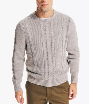 NAUTICA Men's Cable-Knit Sweater Gray Size S MSRP $98
