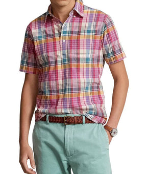 Polo Ralph Lauren Classic Fit Madras Poplin Popover Shirt Pink SIze XL MSRP $148