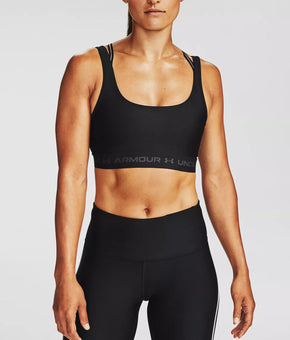 Under Armour Womens Compression Mid-Impact Sports Bra Black Size XS MSRP $35