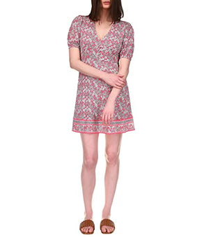 Michael Kors Floral Border Button-Up Dress Rose Pink Size XS