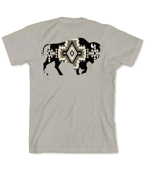 PENDLETON Men's Rock Point Bison Logo Graphic T-Shirt Beige Size S