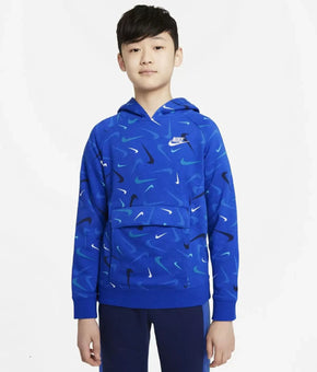 NIKE Big Boys Sportswear Club Printed Pullover Hoodie Blue Size XL MSRP $50