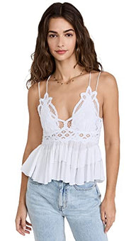 Free People Women's Adella Cami, White,  Size XS