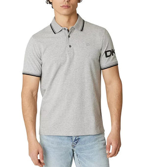 DKNY Men's Pullman Polo Top Shirt Gray Size M MSRP $70