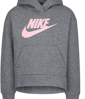 Nike Toddler Girls' Club Fleece Hoodie Size 4T Carbon Heather Gray