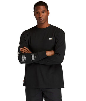 TIMBERLAND Men's Logo Graphic Long-Sleeve T-Shirt Black Size XL MSRP $38