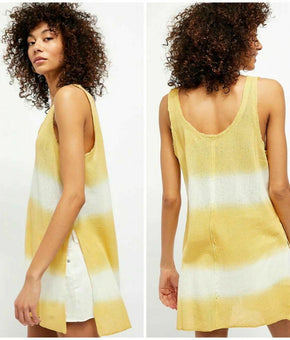 Free People Women's Joni Long Knit Tank Top yellow Size XS MSRP $68