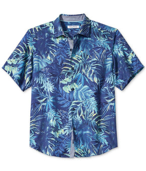 Tommy Bahama Men's Solana Sands Island-Print Shirt Blue Size L MSRP $148