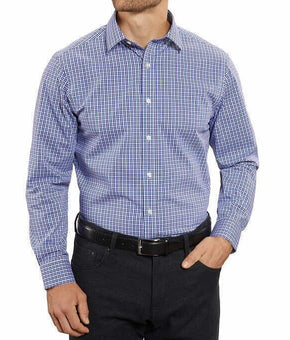 Kirkland Signature Men????s Comfort Sport Shirt Blue Size 17-17.5 (36/37)