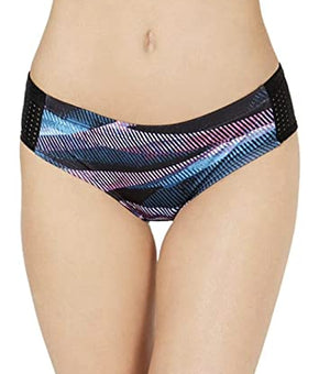 Nike Women's Line Up Printed Hipster Bikini Bottoms Small Laser Fuschia Pink Blue