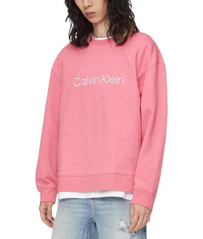 Calvin Klein Men's Relaxed Fit Terry Crewneck Sweatshirt Pink Size L MSRP $80