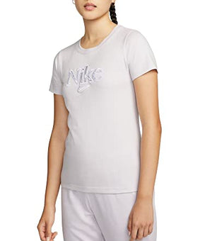 Nike Womens Purple Stretch Logo Short Sleeve Crew Neck T-Shirt Plus Size 1X