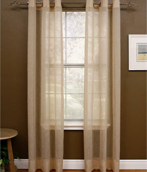 Miller Curtains Preston Sheer Grommet Panel Size 48 x 108-48 x 108" Linen Beige