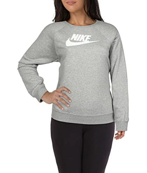 Nike Women's Sportswear Essential Logo Fleece Sweatshirt, Grey, Plus Size 2X