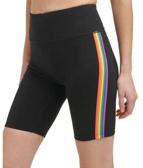 DKNY Sport Women's Rainbow-Stripe Bike Shorts