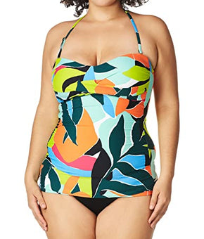 Anne Cole Women's Standard Tankini, Blue Multi Print, Extra Small Size XS