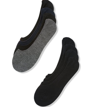 PERRY ELLIS Mens 4 Pack Black, Gray Gel Heel Seamless Athletic Liner Socks 7-12