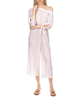 Michael Michael Kors Womens Metallic Striped Jumpsuit Pink S