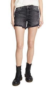 DL1961 Women's Karlie Boyfriend Shorts, Ore, Black, Size 24