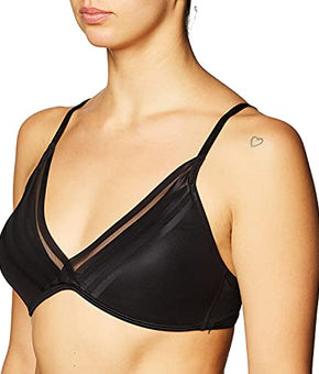 DKNY Women's Modern Lines Wirefree Bra, Dark Black, Size X Small