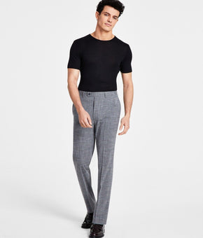 CALVIN KLEIN Men Slim-Fit Plaid Performance Dress Pants Gray Size 34x32 MSRP $95
