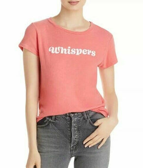 Mother Women's Pink whispers Superieur Pink Red T-Shirt Size S MSRP $105