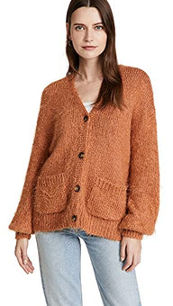 Free People Women's Nevermind Cardi, Cider, Orange, M