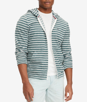 Tommy Hilfiger Men's Stripe French Terry Full Zip Hoodie Green Size M MSRP $90