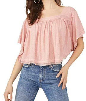 Free People Women's Sunsetter T-Shirt Strawberry Pink Smoothie Size XS