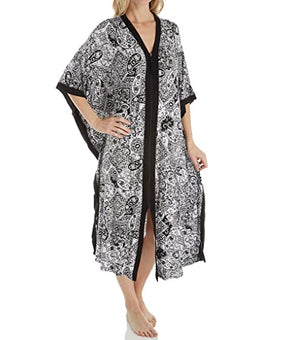 Ellen Tracy Women's Yours to Love Long Caftan 8915394 Plus size 2X Paisley Black