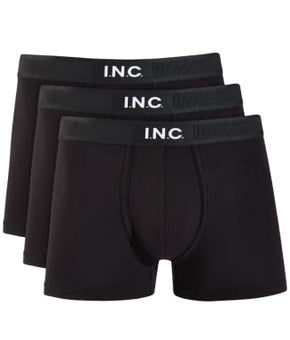 INC International Concepts Men's Solid Trunks, 3-Pack (Deep Black, Size XL)