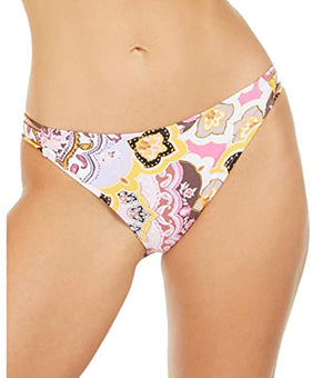 Hula Honey Juniors' Paisley Party Printed Hipster Bikini Bottom, Lilac Fizz Multi, XS