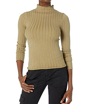 GUESS Women's Long Sleeve Isidora Turtleneck Sweater, Mossy Oak Beige, Size XS