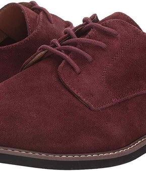 Tommy Hilfiger Men's Dark Red Suede Garson Oxfords Shoes Dark Red 8M