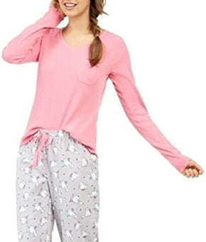 Jenni by Jennifer Moore Women's Ribbed Knit Pajama Top (XS, Pink Stiletto)