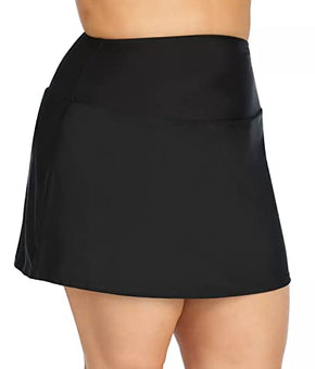 Island Escape Women's Skirt High-Waist Swim Bottom Swimwear Black, Size 22W