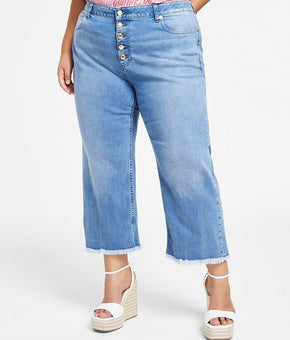 MICHAEL KORS Women High Rise Cropped Selma Jeans Blue Plus Size 24W MSRP $120